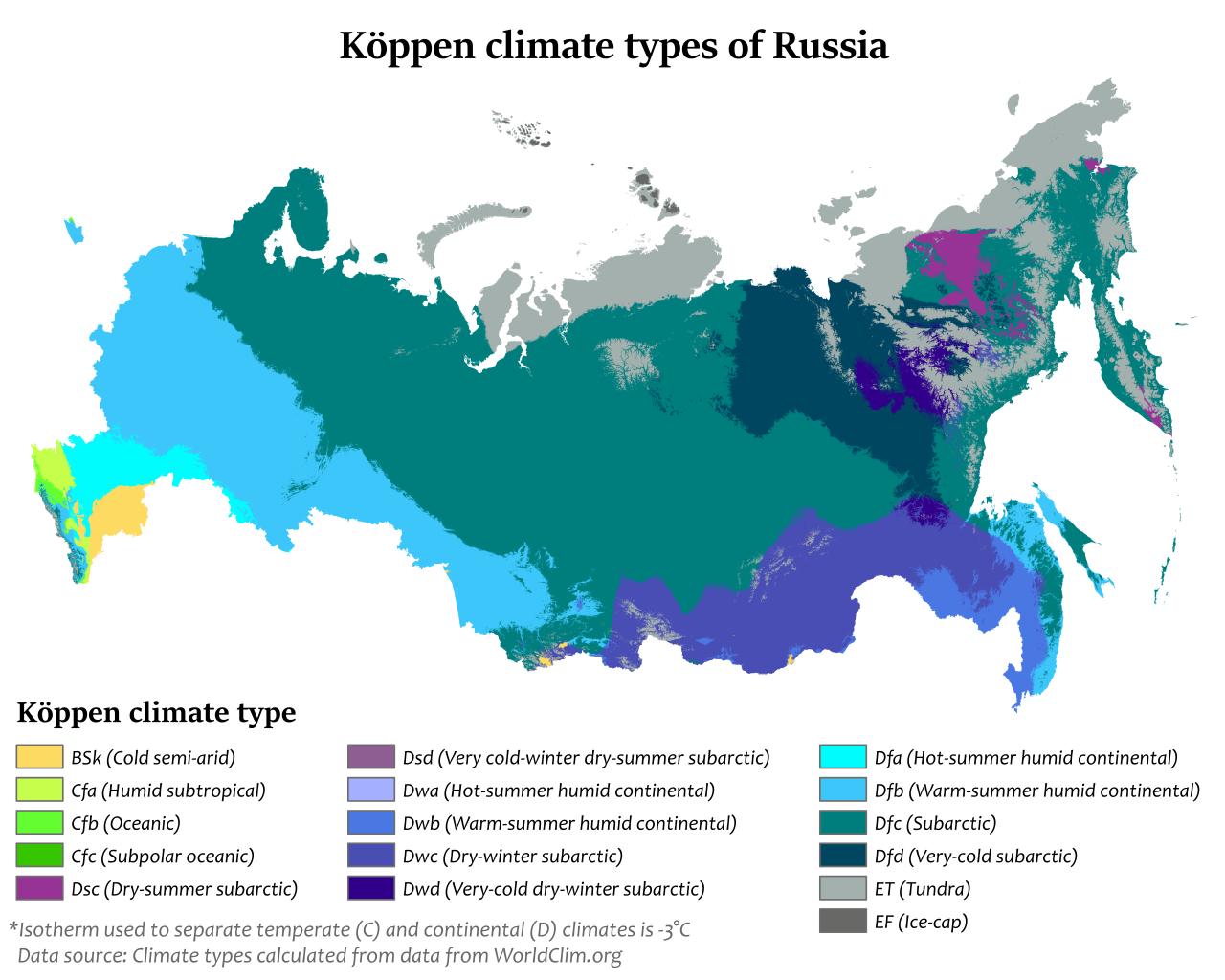 ロシアの気候地図 気候図のロシア東欧 ヨーロッパ