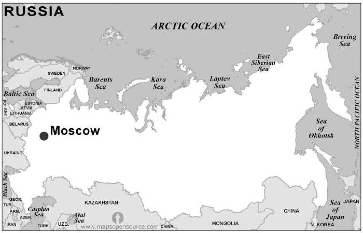 ロシアの地図の黒と白地図のロシアの白黒 東欧 ヨーロッパ