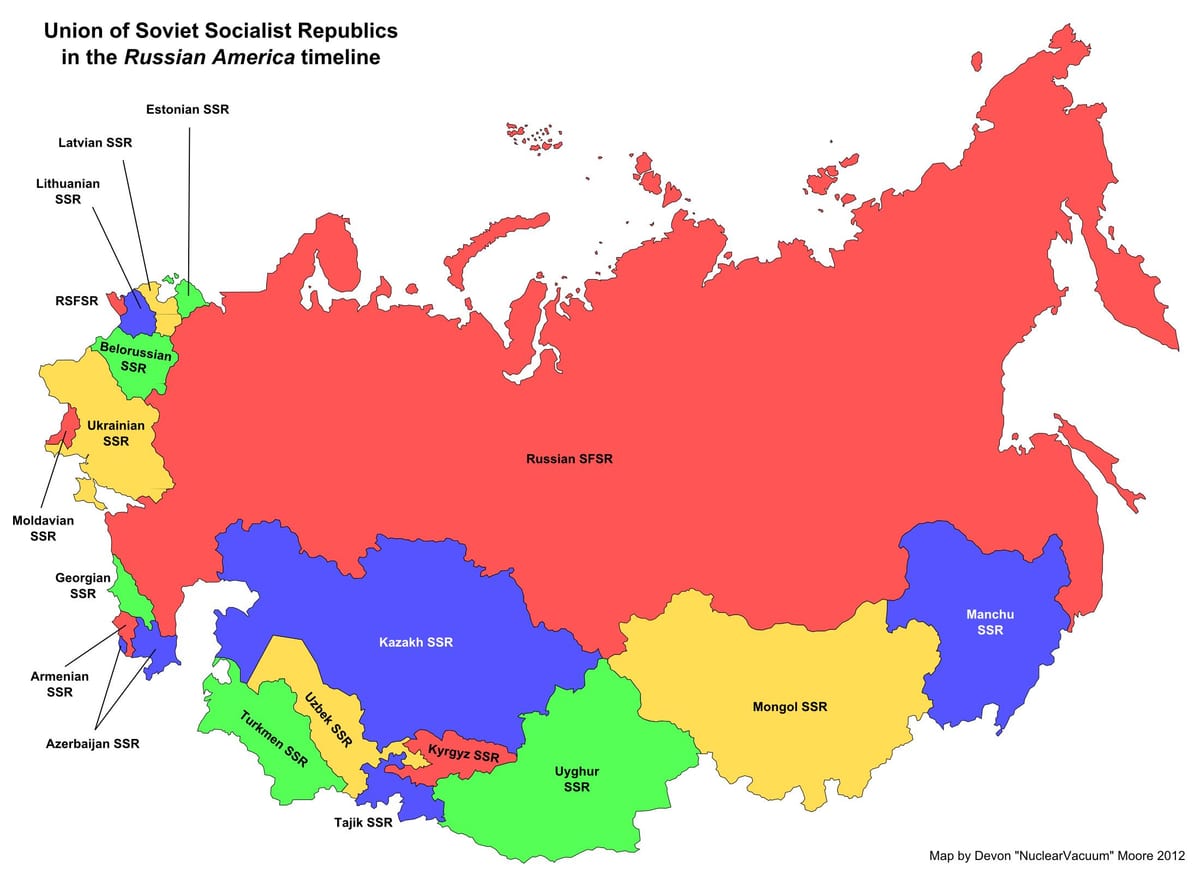 Vsロシアはソ連の地図