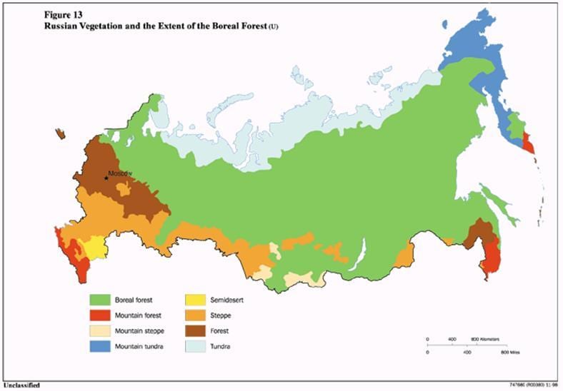 ツンドラのロシア地図
