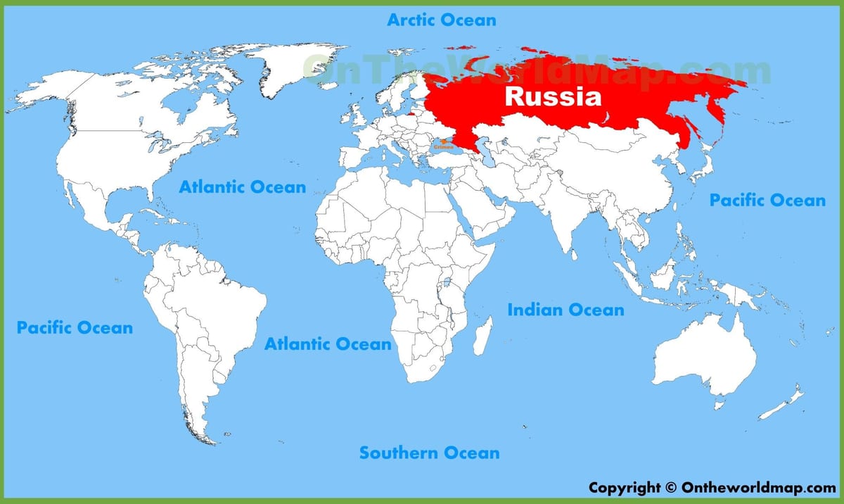 世界地図のロシア