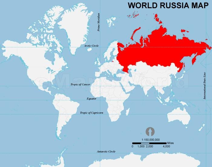 ロシアに位置図
