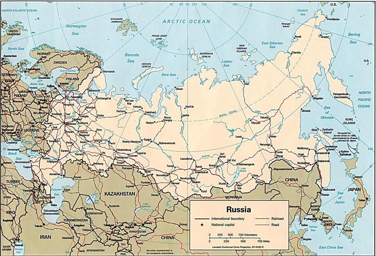 の地図のロシア