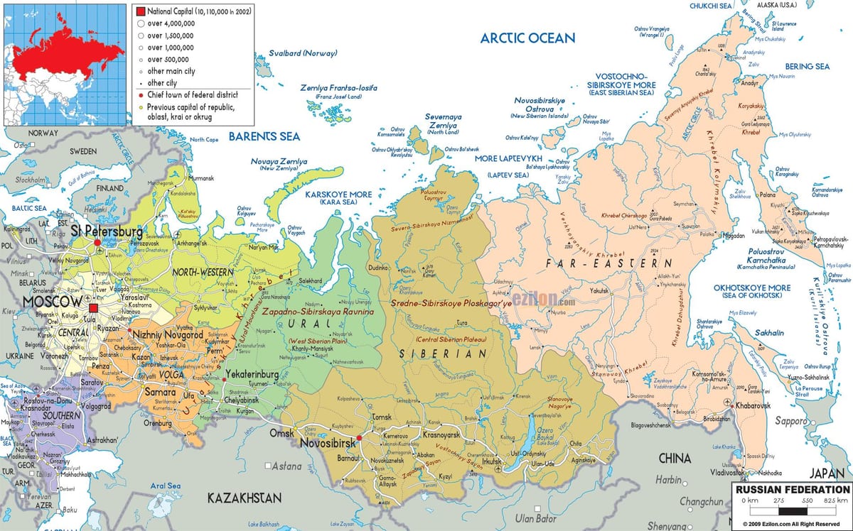 ロシアの地図