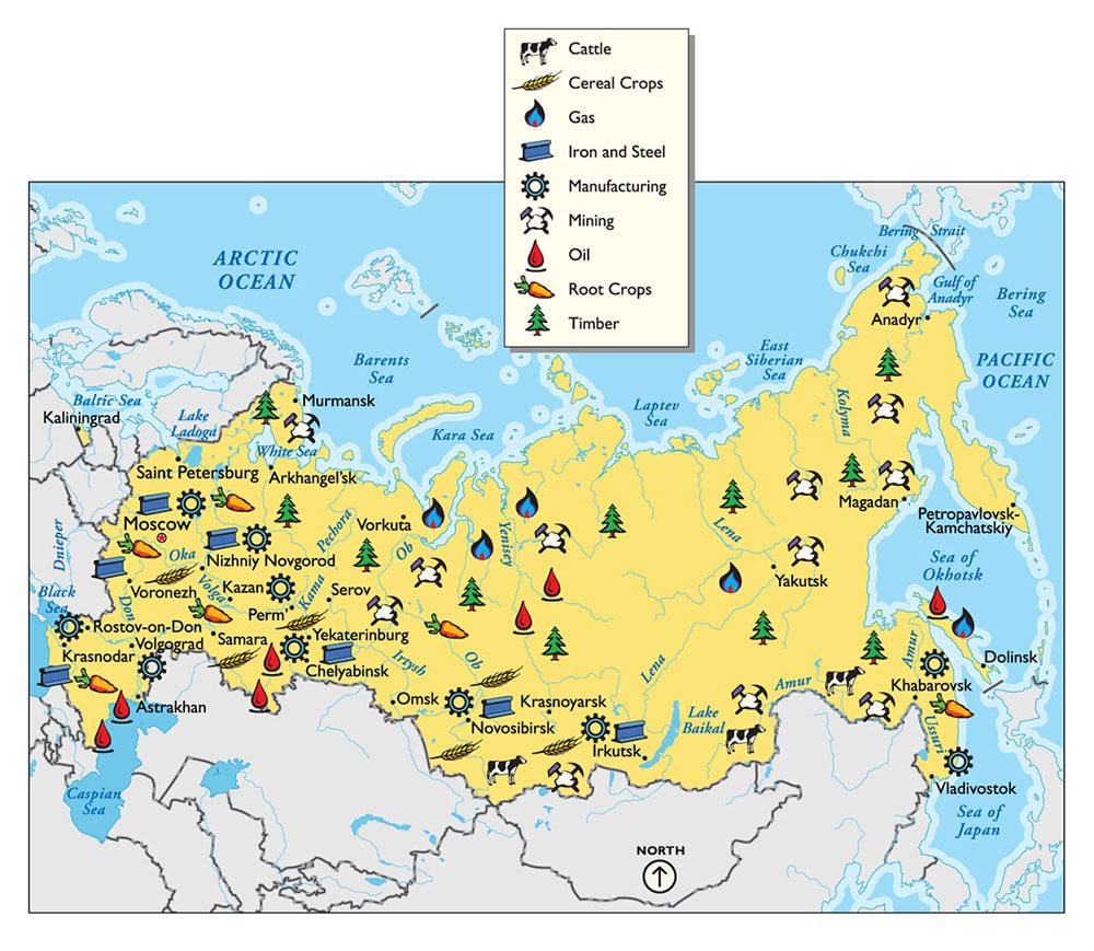 資源地図のロシア