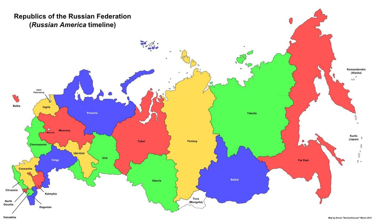 地図のロシア共和国