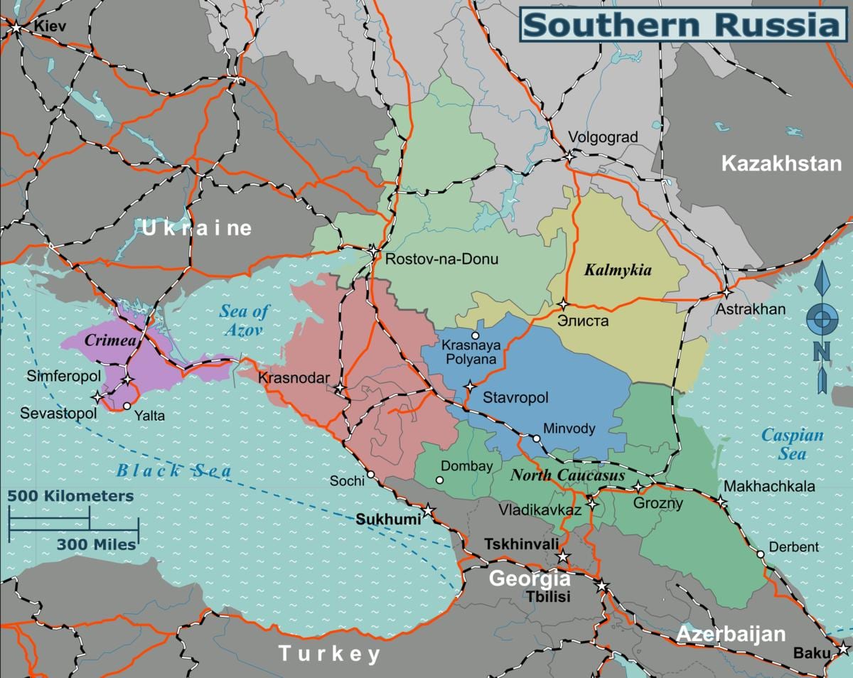 地図のロシア南部