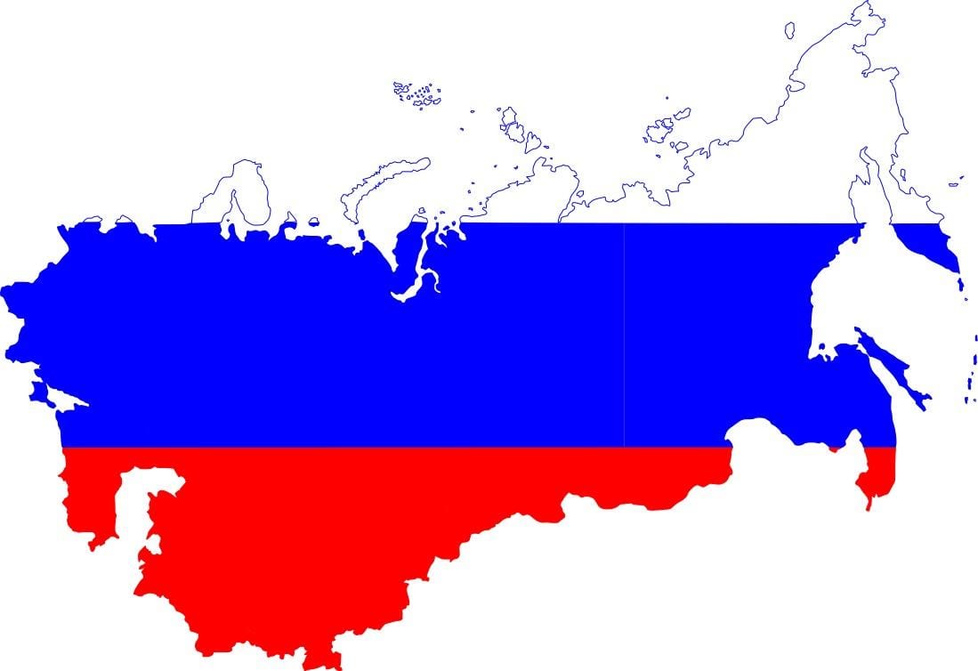 ロシア地図旗