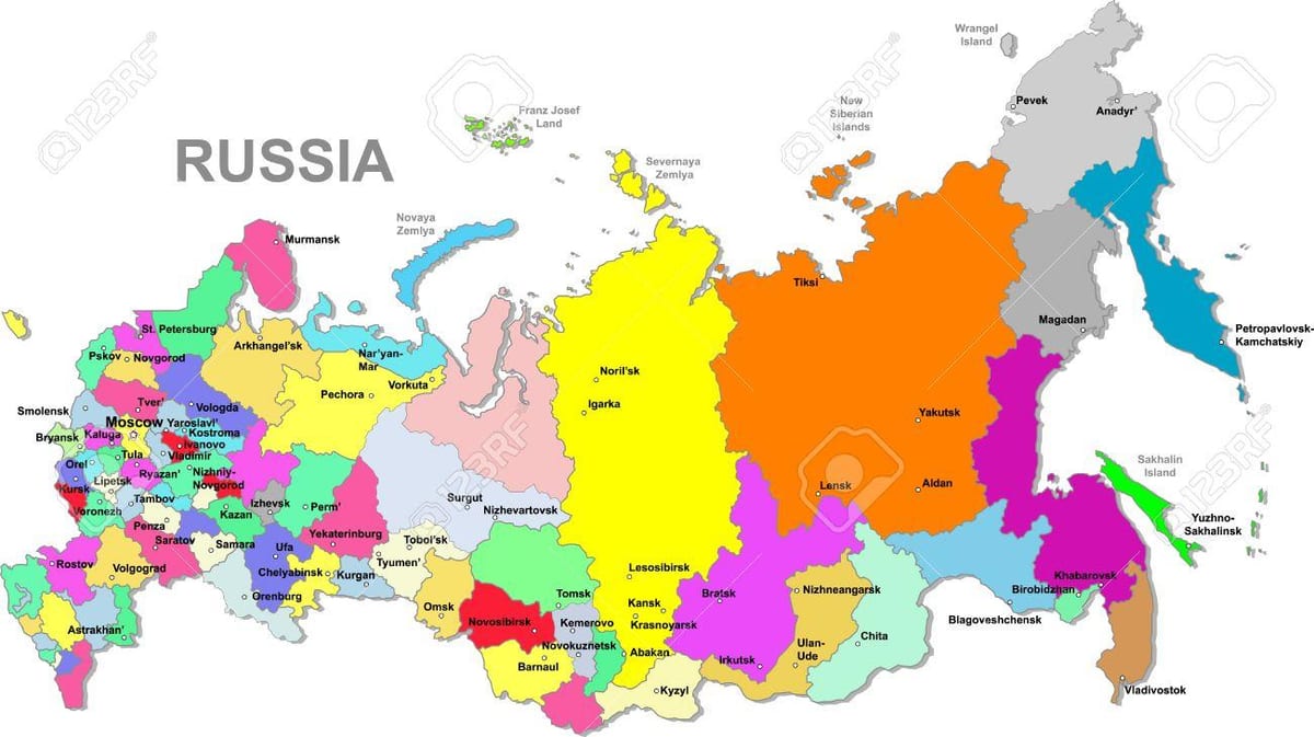 地図のロシア連邦