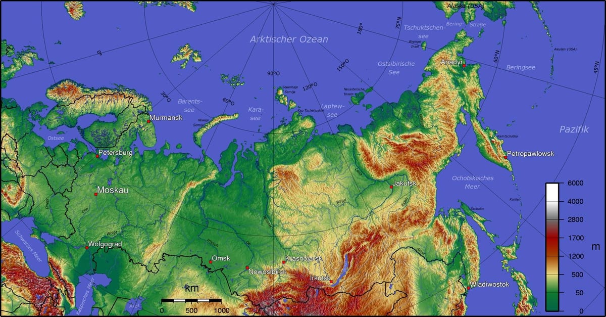 ロシアの地形図