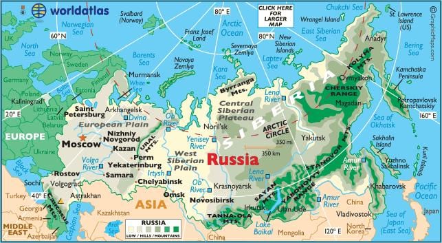 地図東ロシア