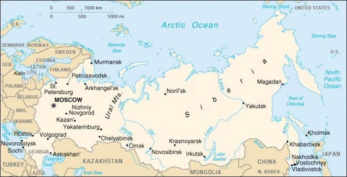 ロシアの国境地図