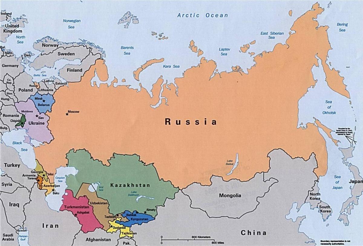 ロシア大陸の地図