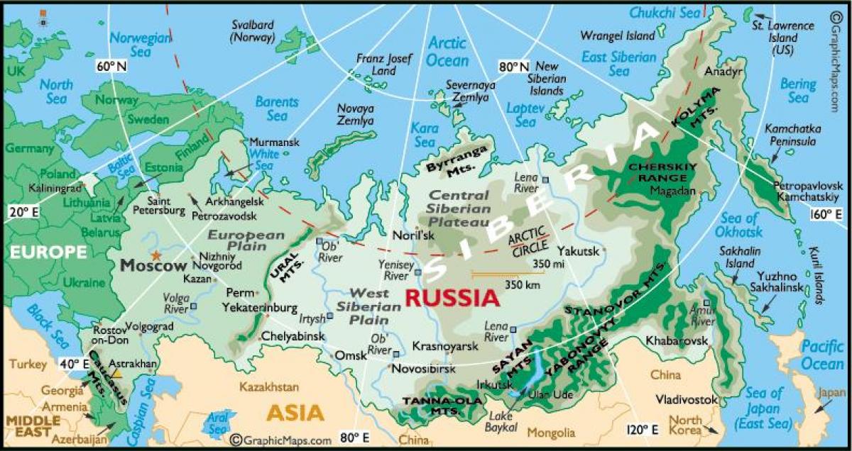地図のロシア旅行