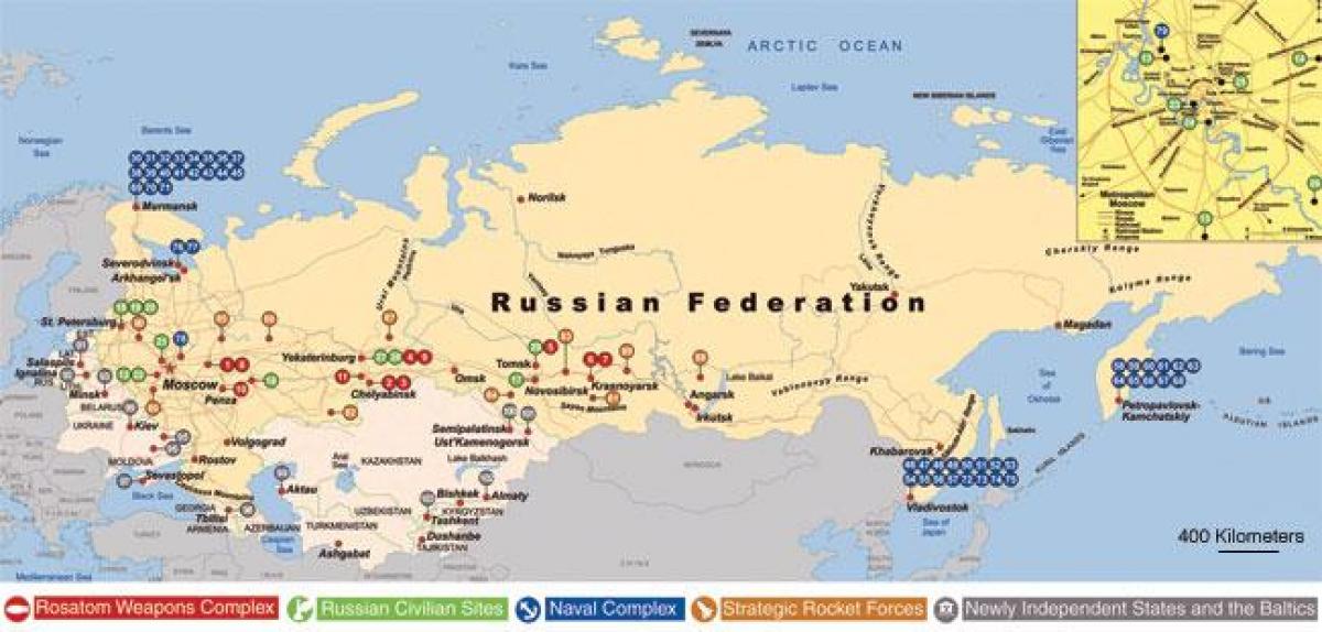 地図のロシア海軍の拠点
