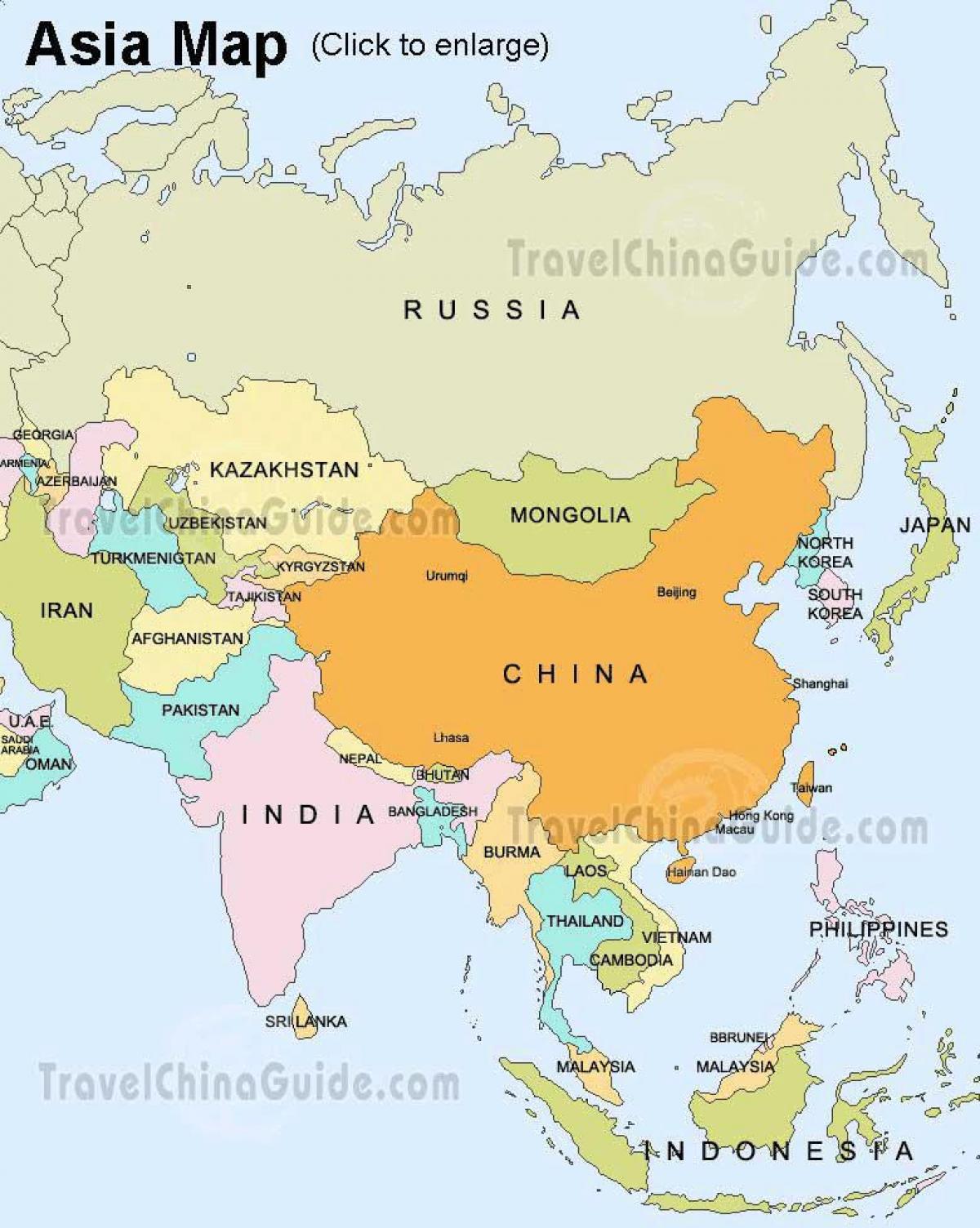ロシアアジアでの地図