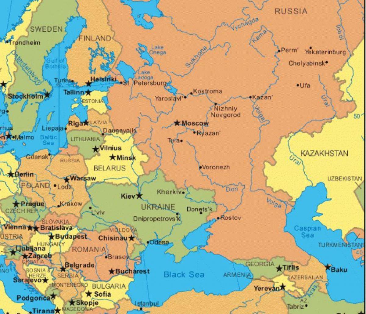 東欧-ロシア地図