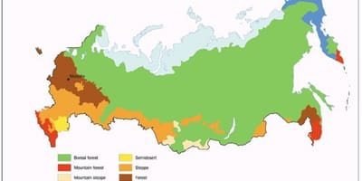 ツンドラのロシア地図