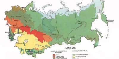 ロシアの天然資源の地図
