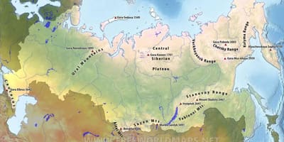山のロシア地図