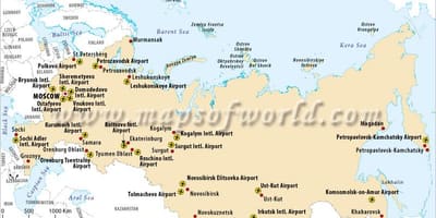 ロシアの空港地図