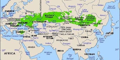 地図のロシアの草原