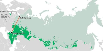 地図のロシアの農業