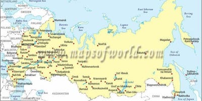 地図のロシアの都市