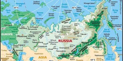 地図のロシア旅行