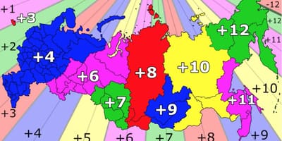 時間帯はロシア地図