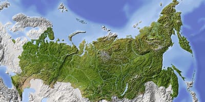 衛星のロシア地図