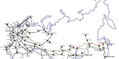 電車のロシア地図