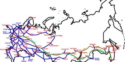 地図のロシア鉄道