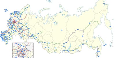 地図のロシアの高速道路