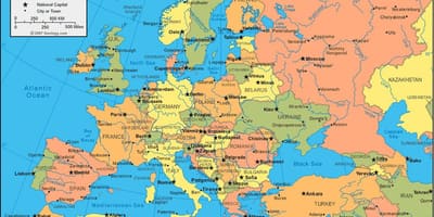 ロシア欧州の地図