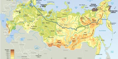 ロシアの物理地図