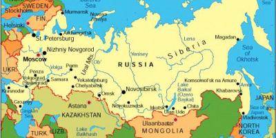 ロシアと周辺諸国の地図